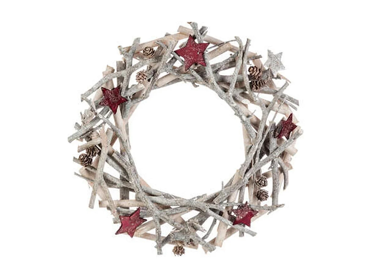 Couronne de Noël "Première Étoile" 32cm Gris