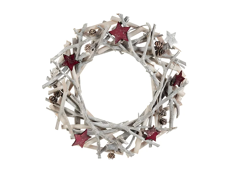 Couronne de Noël "Première Étoile" 32cm Gris