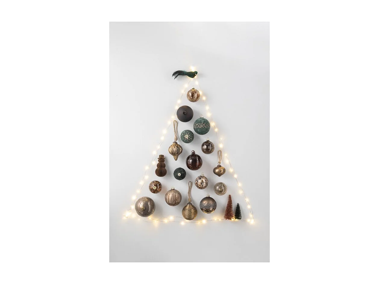 Caja de 6 bolas de Navidad de vidrio marrón de 8x8x8 cm