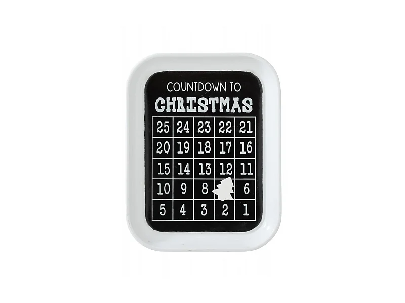 Calendrier de Noël "Décembre" 41cm Blanc & Noir