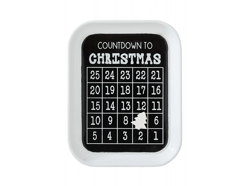 Calendario dell'Avvento in metallo nero 32x41cm