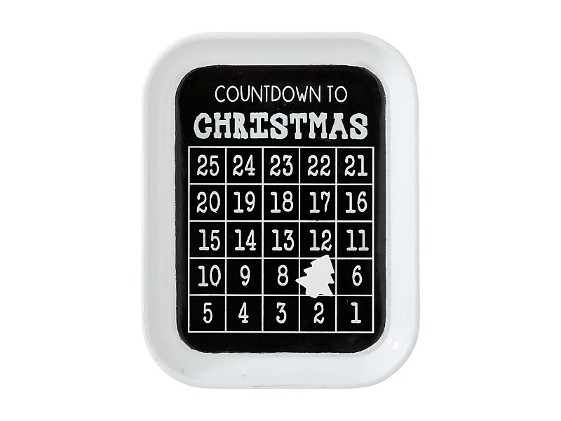 Calendario dell'Avvento in metallo nero 32x41cm