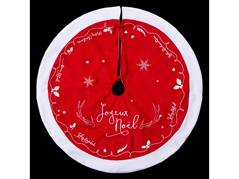 Tapis pour Sapin "Traineau" 90cm Rouge & Blanc