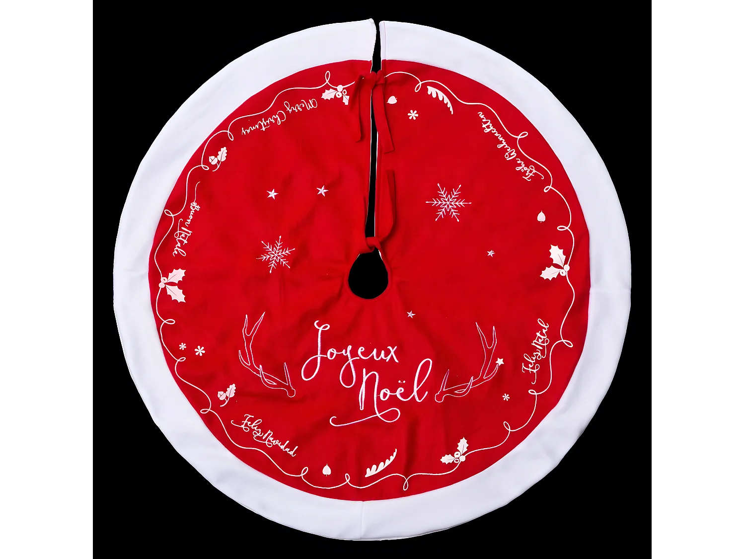 Tapis pour Sapin "Traineau" 90cm Rouge & Blanc