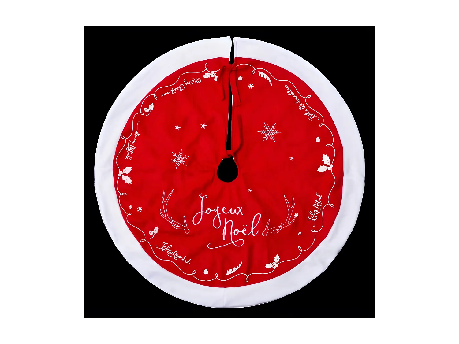 Tapis pour Sapin "Traineau" 90cm Rouge & Blanc