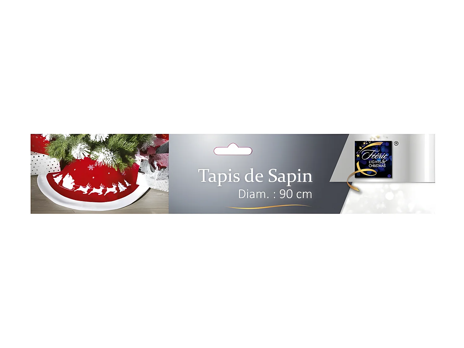 Tapis pour Sapin "Traineau" 90cm Rouge & Blanc