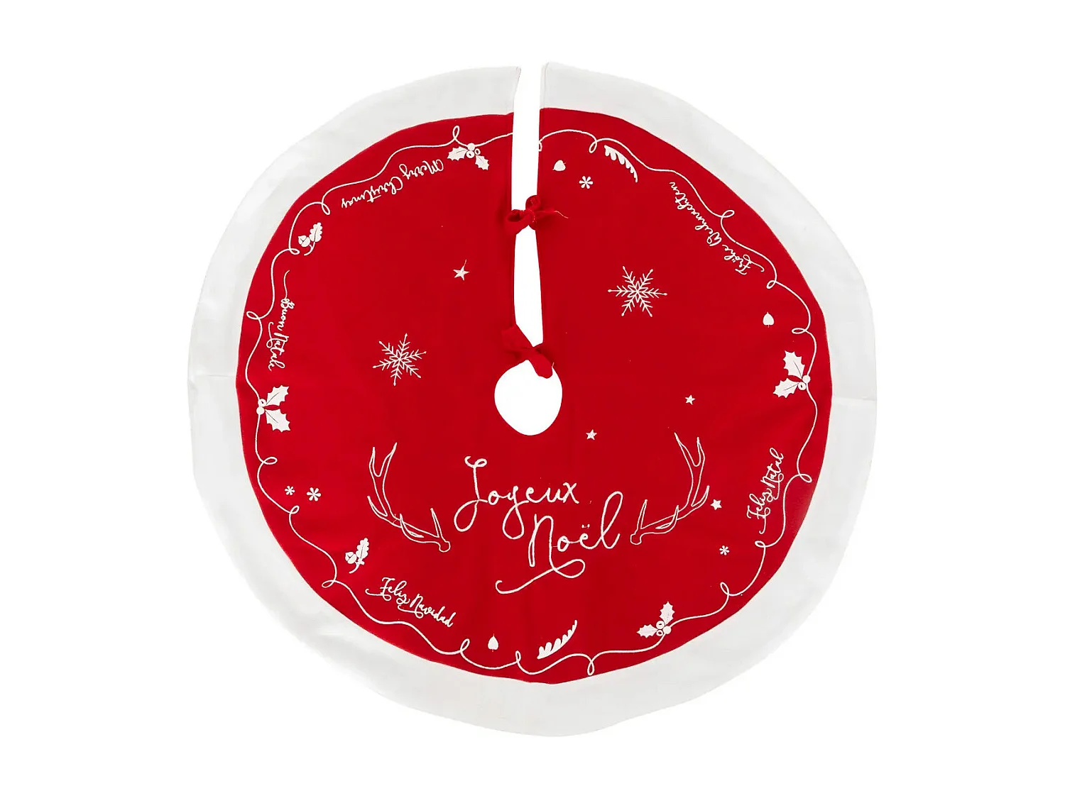 Tapis pour Sapin "Traineau" 90cm Rouge & Blanc