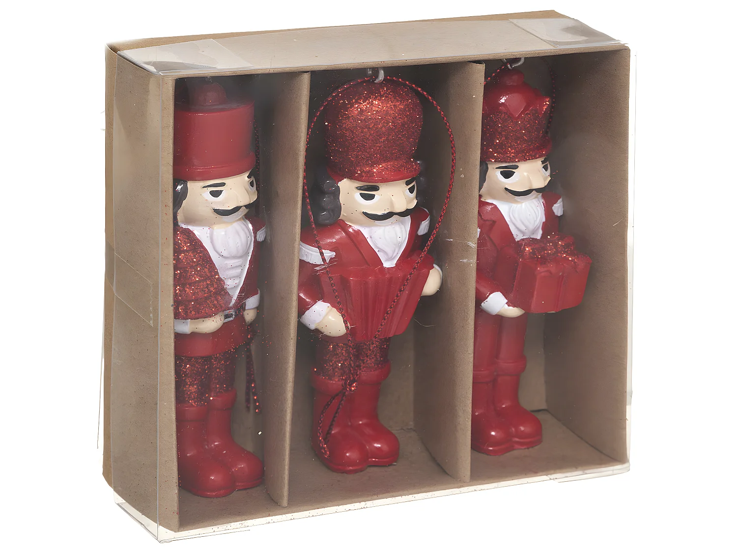 Lot de 3 Sujets de Noël "Casse Noisette" 10cm Rouge