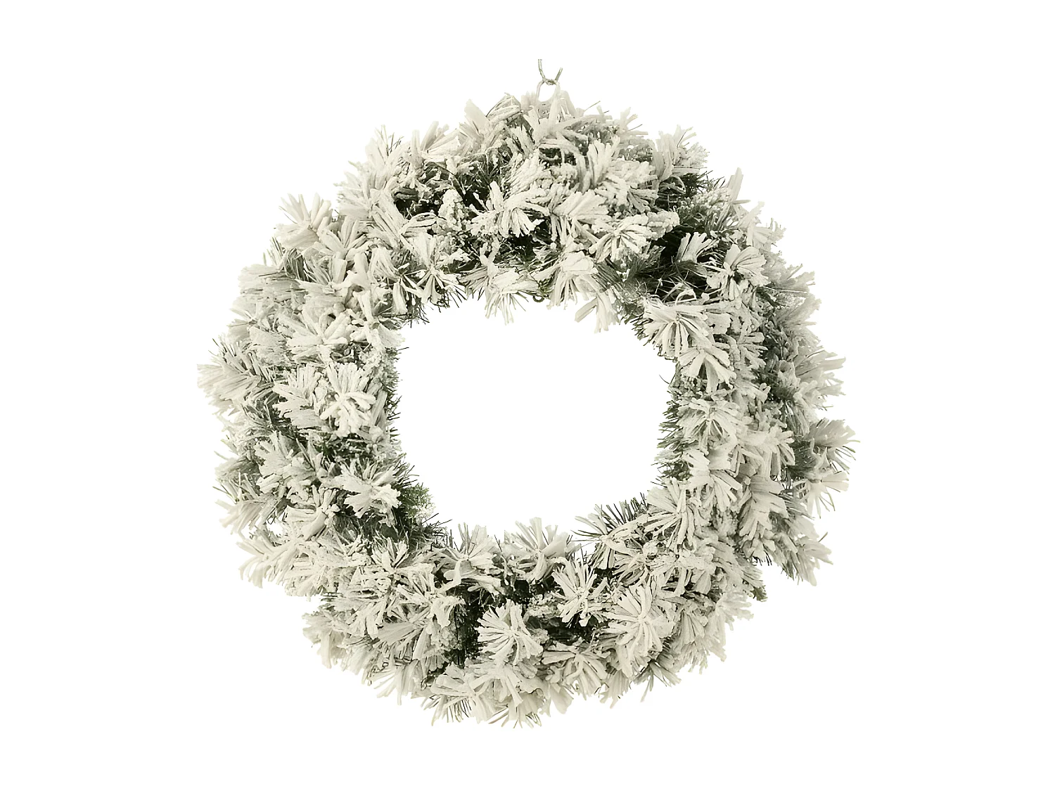 Couronne de Noël Led "Enneigée" 63cm Vert & Blanc