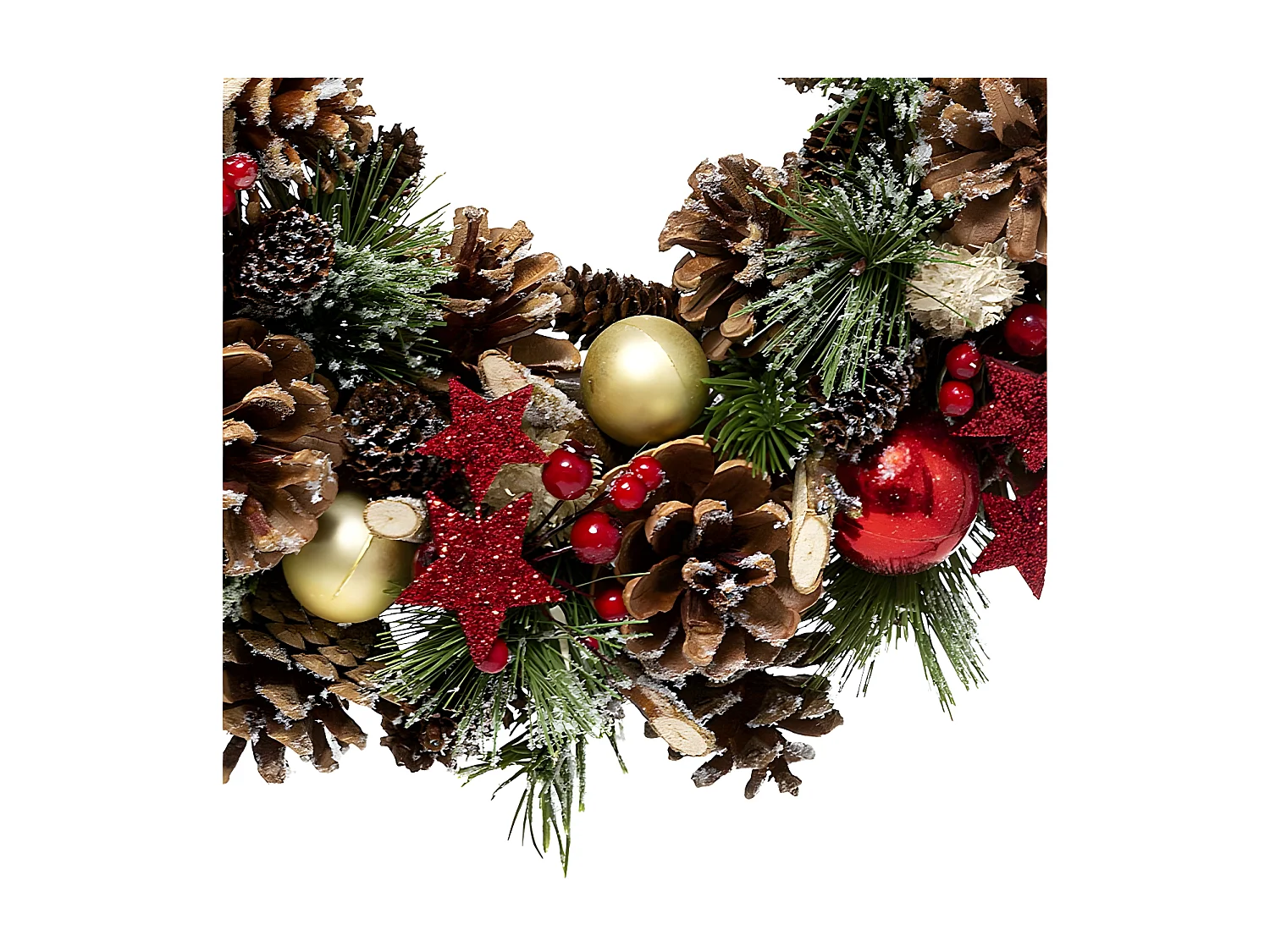 Couronne de Noël "Soir" 35cm Vert & Rouge