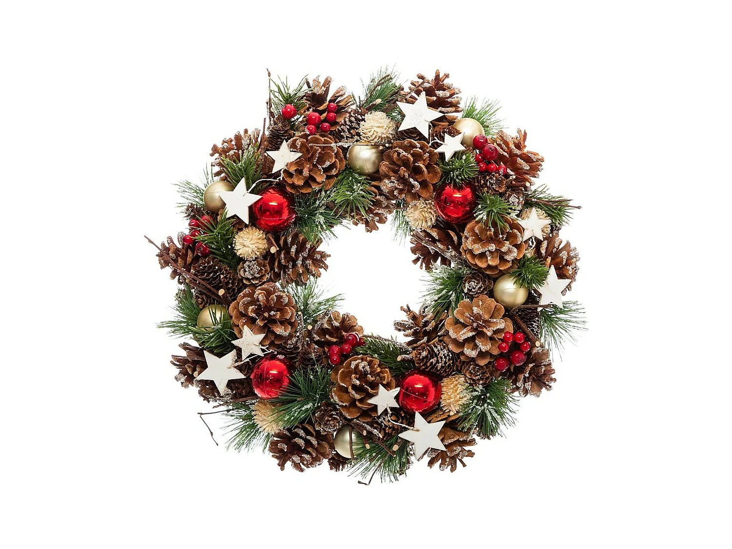 Couronne de Noël "Soir" 35cm Vert & Rouge