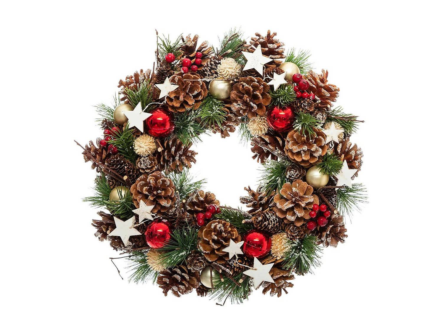 Couronne de Noël "Soir" 35cm Vert & Rouge