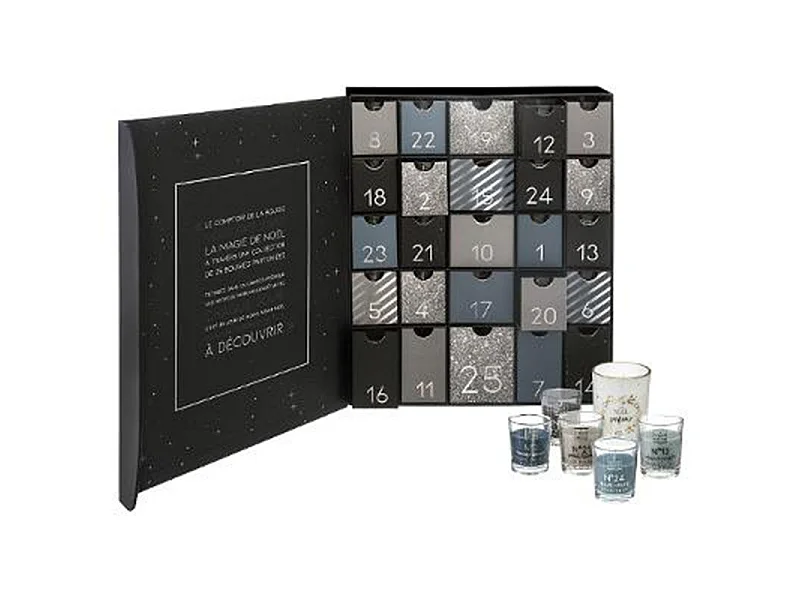 Calendrier de l'Avent Déco "Bougies" 37cm Noir