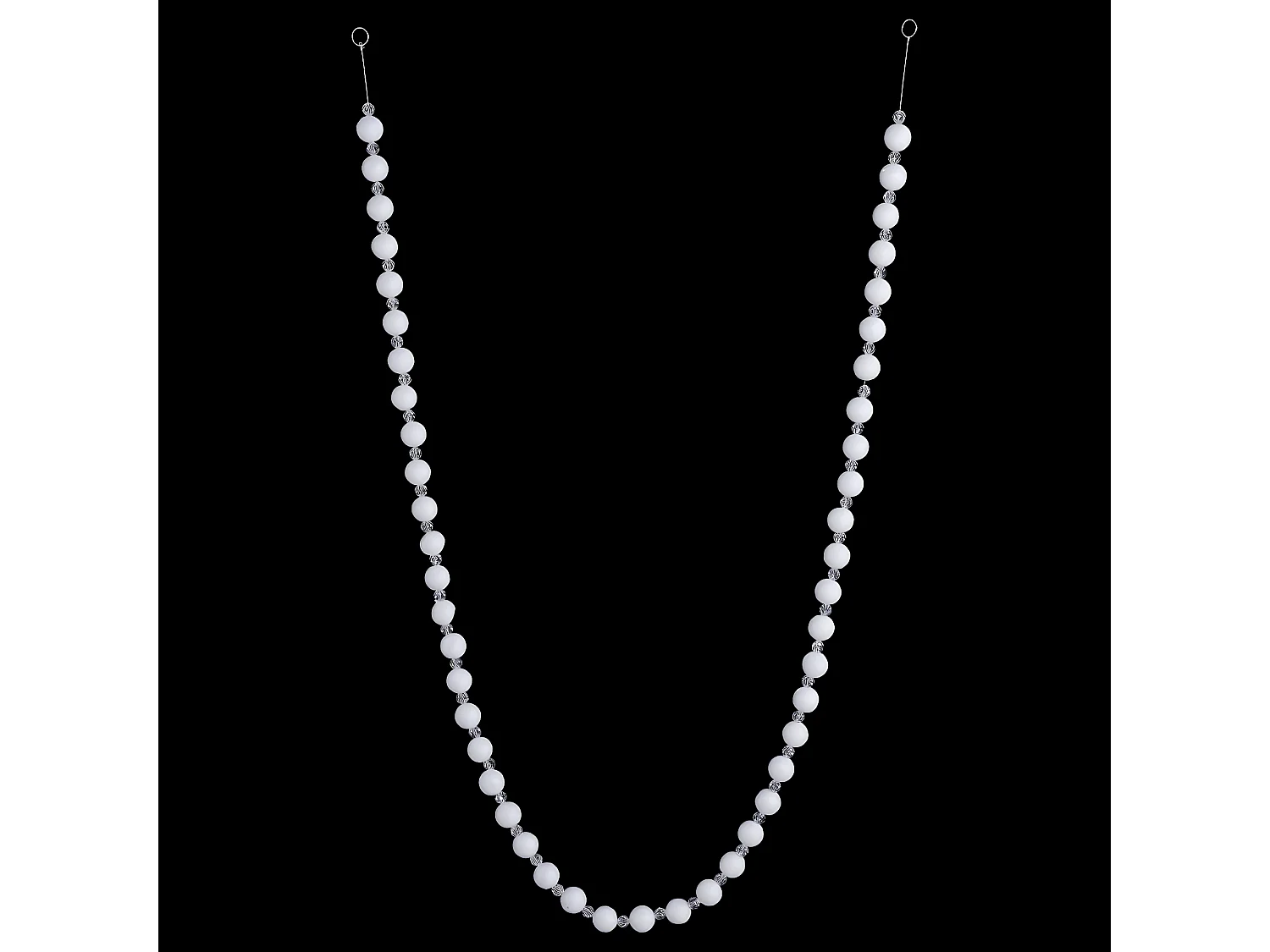 Guirlande de Noël Perles "Polaire" 144cm Blanc