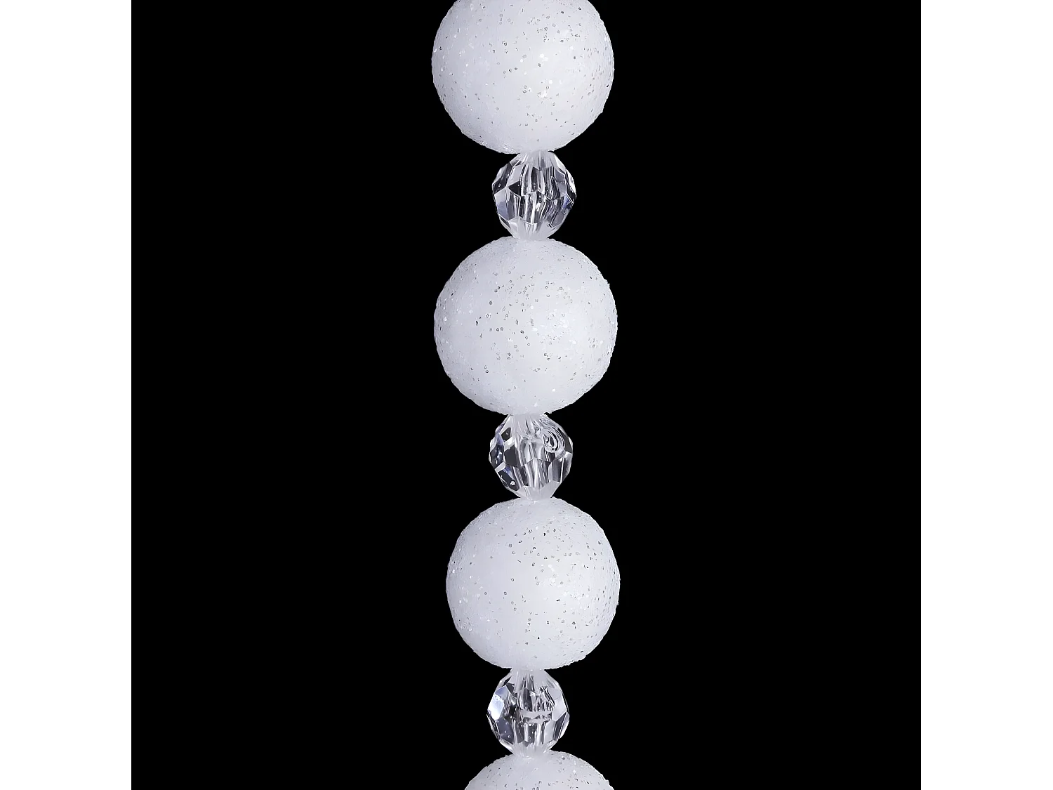 Guirlande de Noël Perles "Polaire" 144cm Blanc