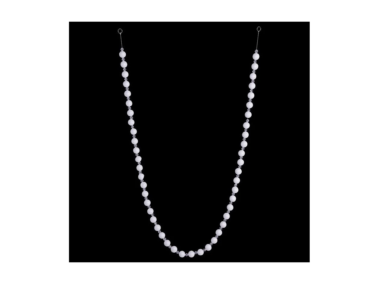 Guirlande de Noël Perles "Polaire" 144cm Blanc