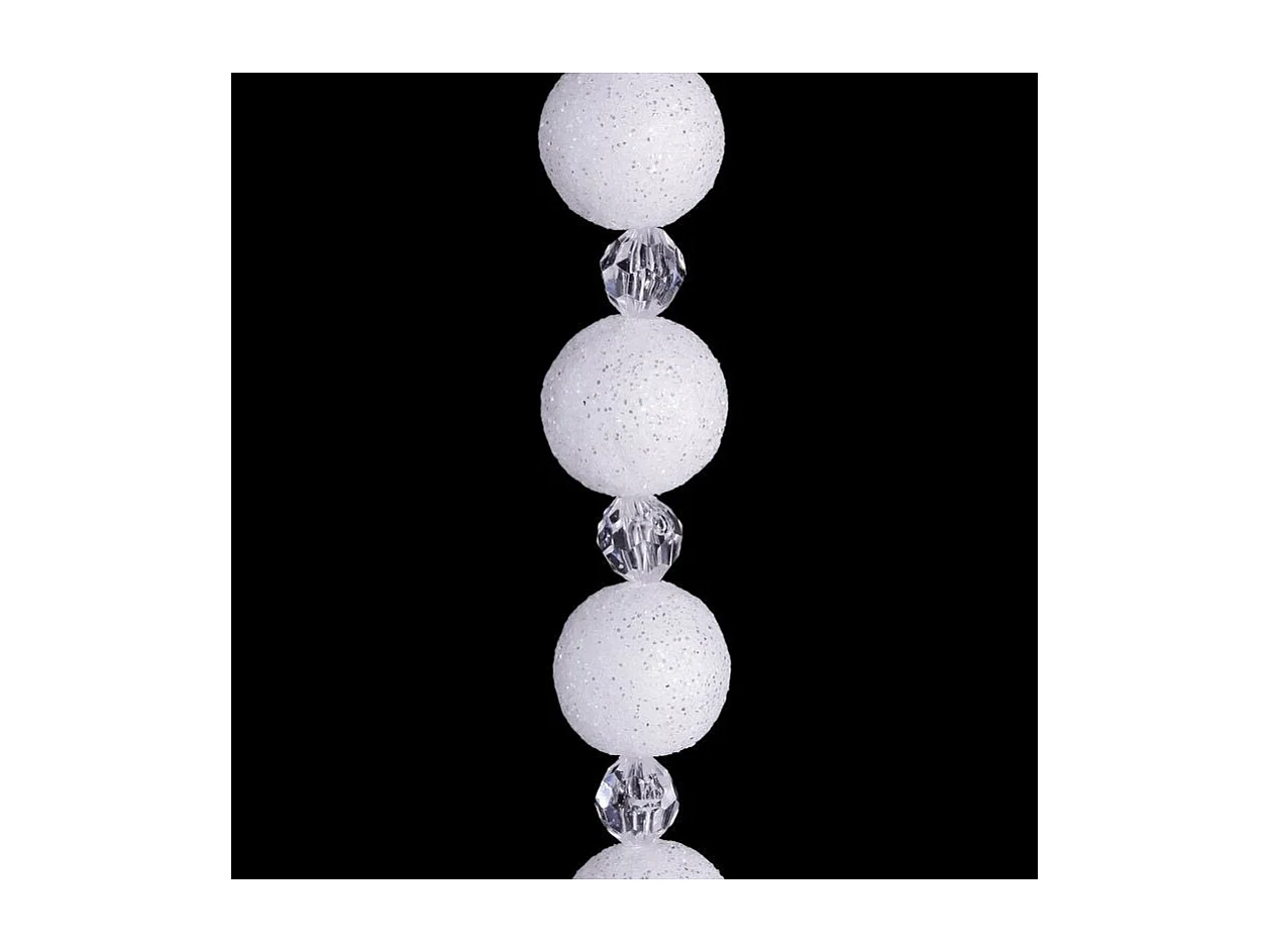 Guirlande de Noël Perles "Polaire" 144cm Blanc
