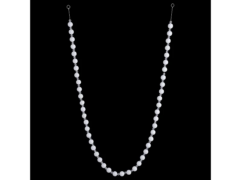 Guirlande de Noël Perles "Polaire" 144cm Blanc