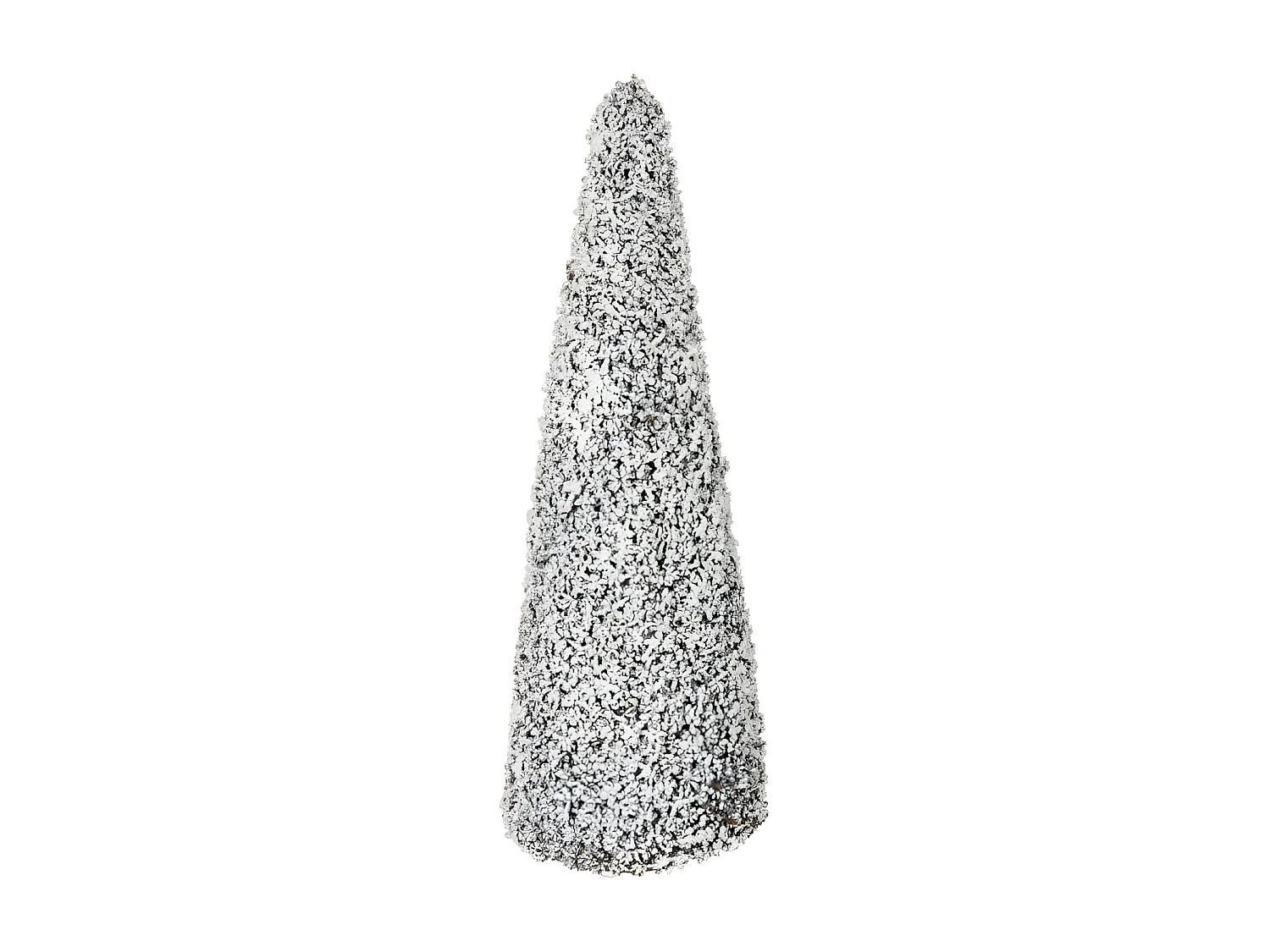 Statue Déco "Sapin Enneigé" 65cm Blanc & Marron
