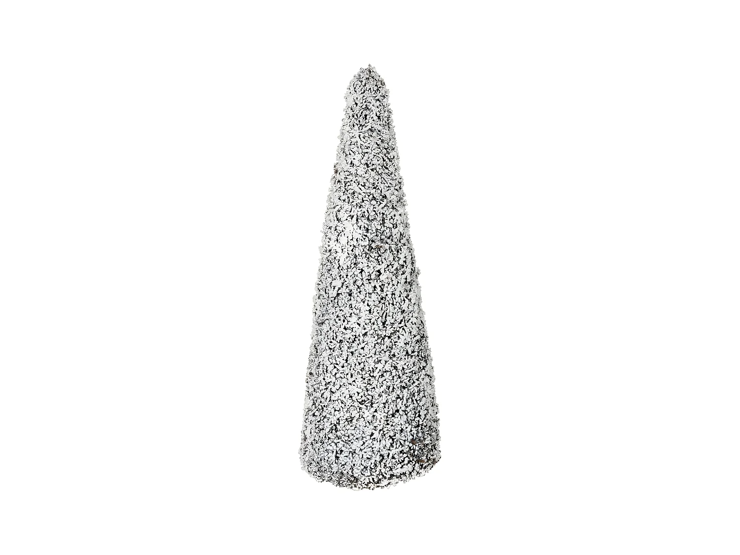 Statue Déco "Sapin Enneigé" 65cm Blanc & Marron