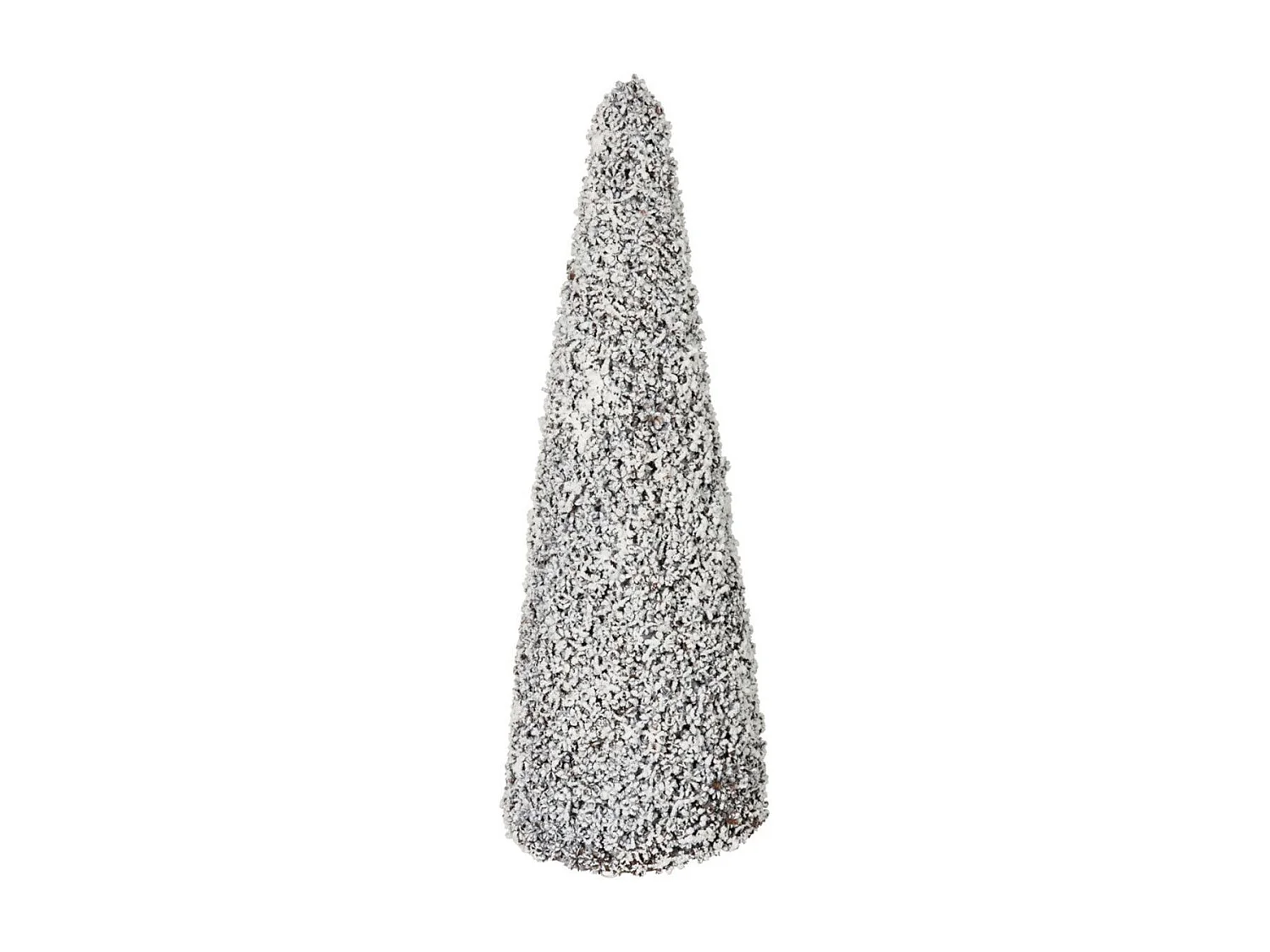 Statue Déco "Sapin Enneigé" 65cm Blanc & Marron