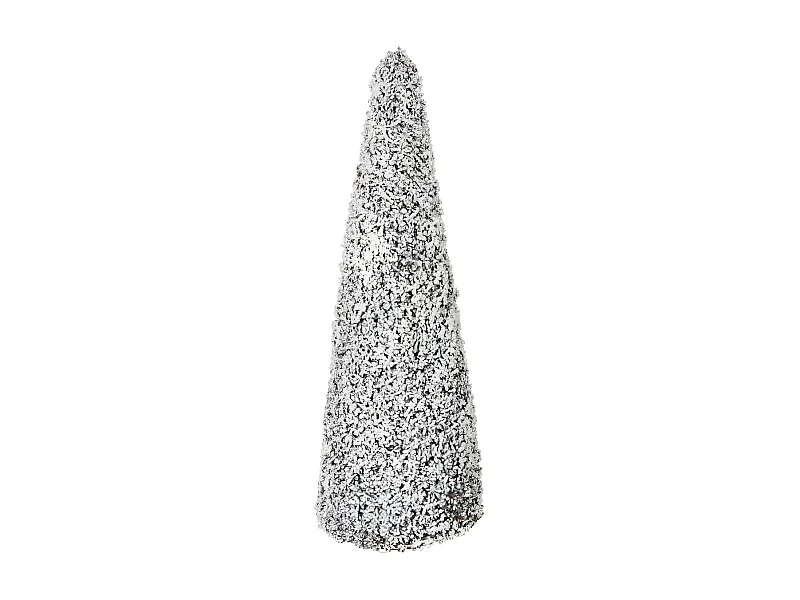 Statue Déco "Sapin Enneigé" 65cm Blanc & Marron