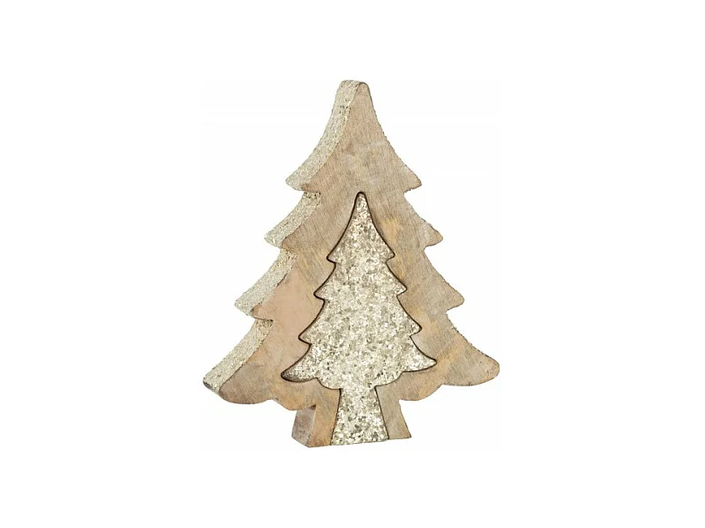 Statuette Déco "Puzzle Arbre de Noël" 30cm Naturel