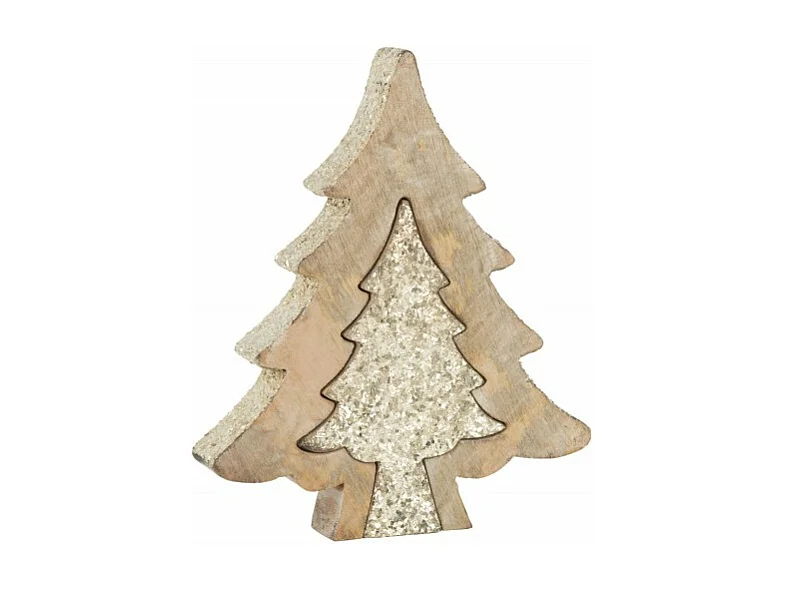 Statuette Déco "Puzzle Arbre de Noël" 30cm Naturel