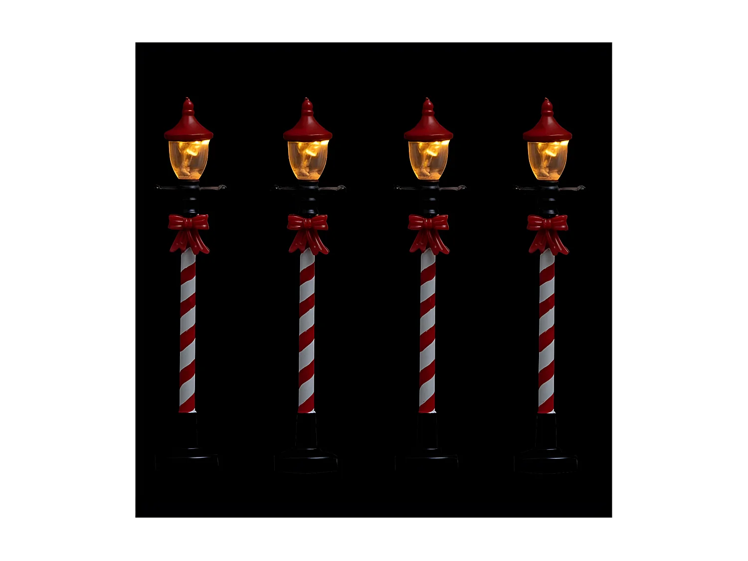 Lot de 4 Lampadaires à Led "Village" 10cm Rouge