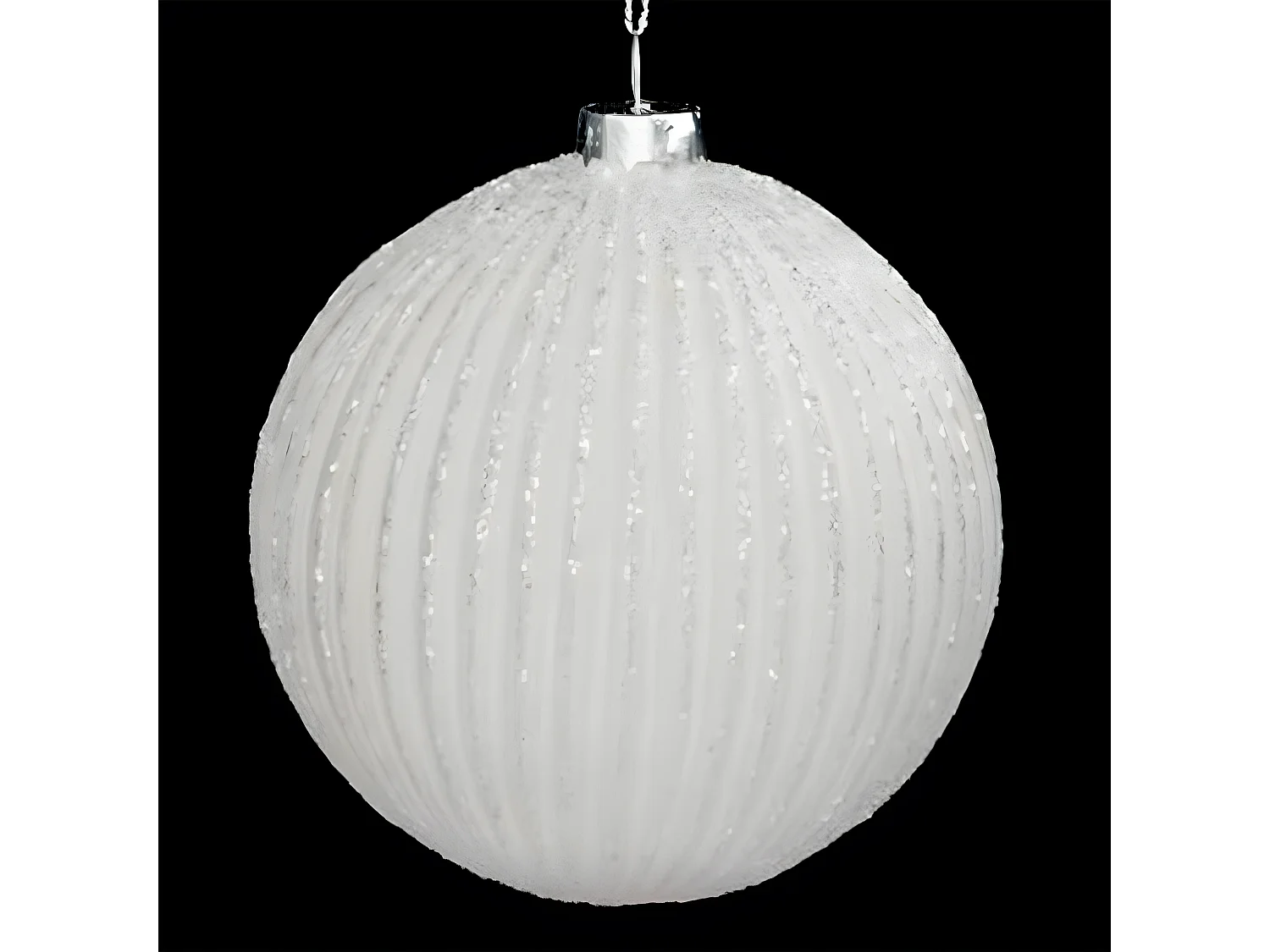 Boule de Noël en Verre "Polaire" 10cm Blanc
