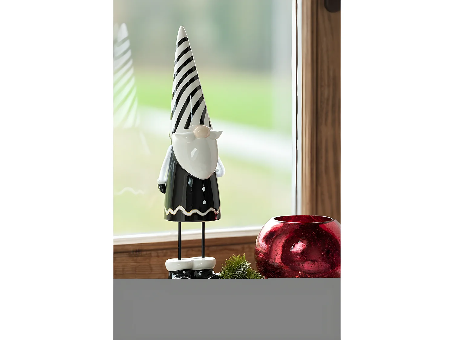 Babbo Natale in ceramica multicolore 11x11x41 cm