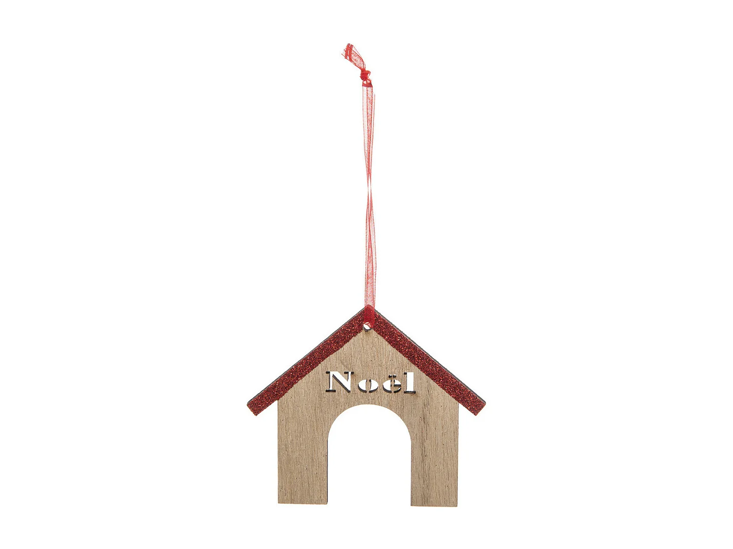 Lot de 4 Sujets de Noël "Chien" 12cm Beige & Rouge