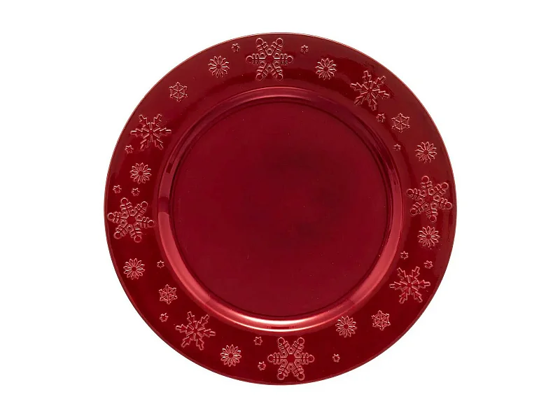Assiette de Présentation "Flocon" 33cm Rouge