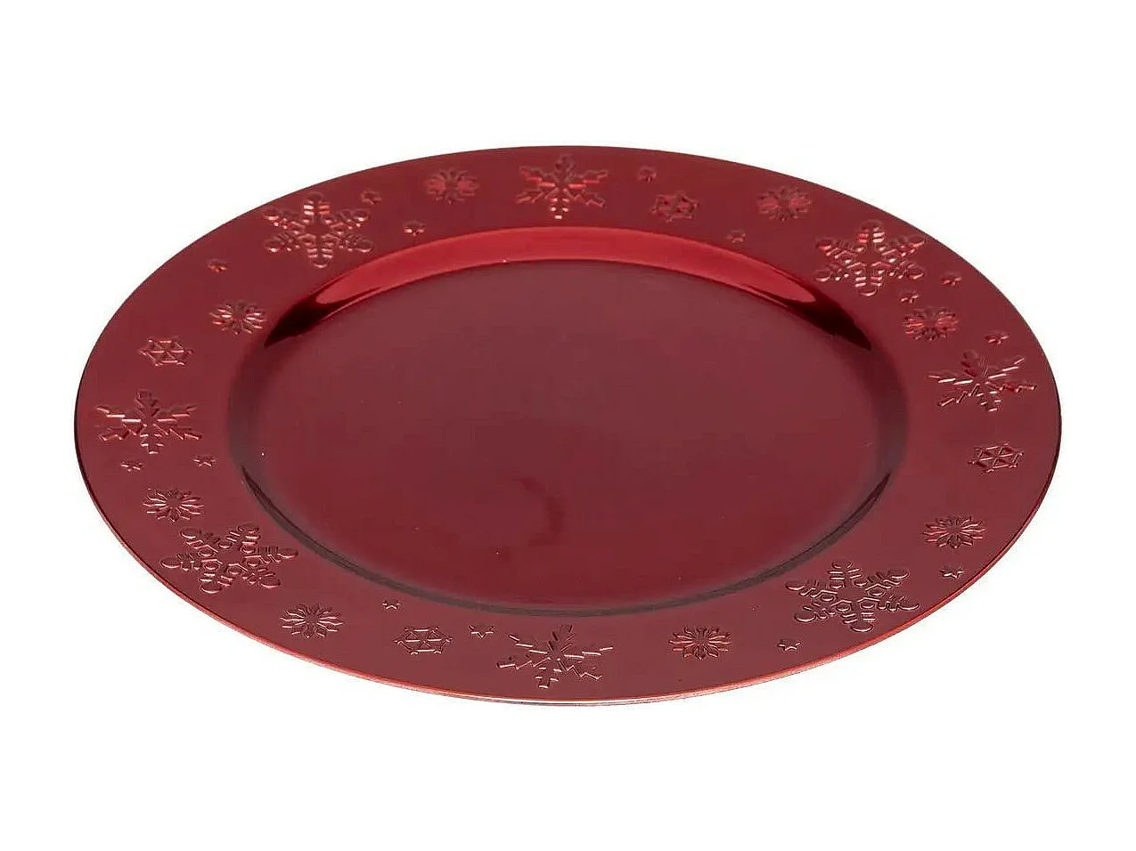 Assiette de Présentation "Flocon" 33cm Rouge