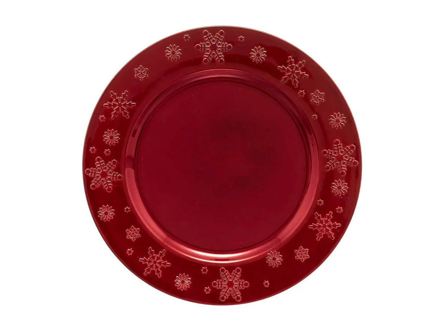 Assiette de Présentation "Flocon" 33cm Rouge