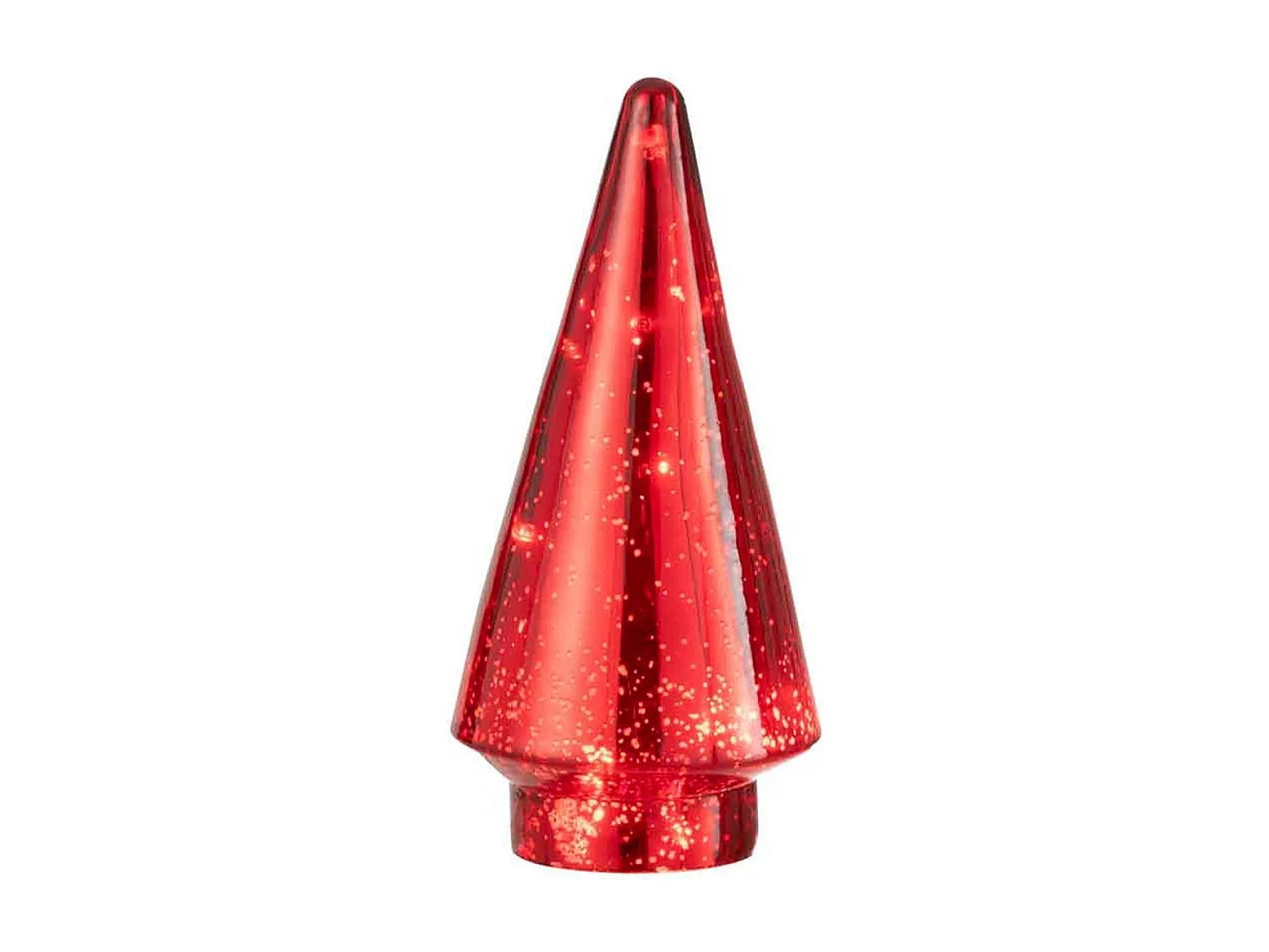 Albero di Natale decorativo a led in vetro rosso 10x10x24 cm