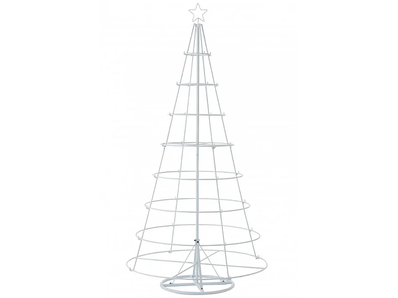 Albero di Natale conico da decorare in metallo bianco 94x94x188 cm