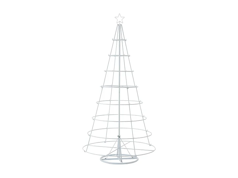 Albero di Natale conico da decorare in metallo bianco 94x94x188 cm