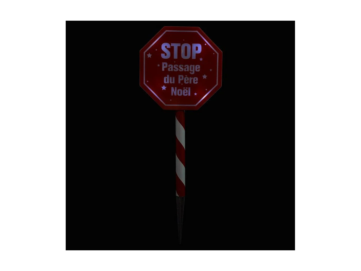 Décoration Lumineuse "Stop Solaire" Rouge & Blanc