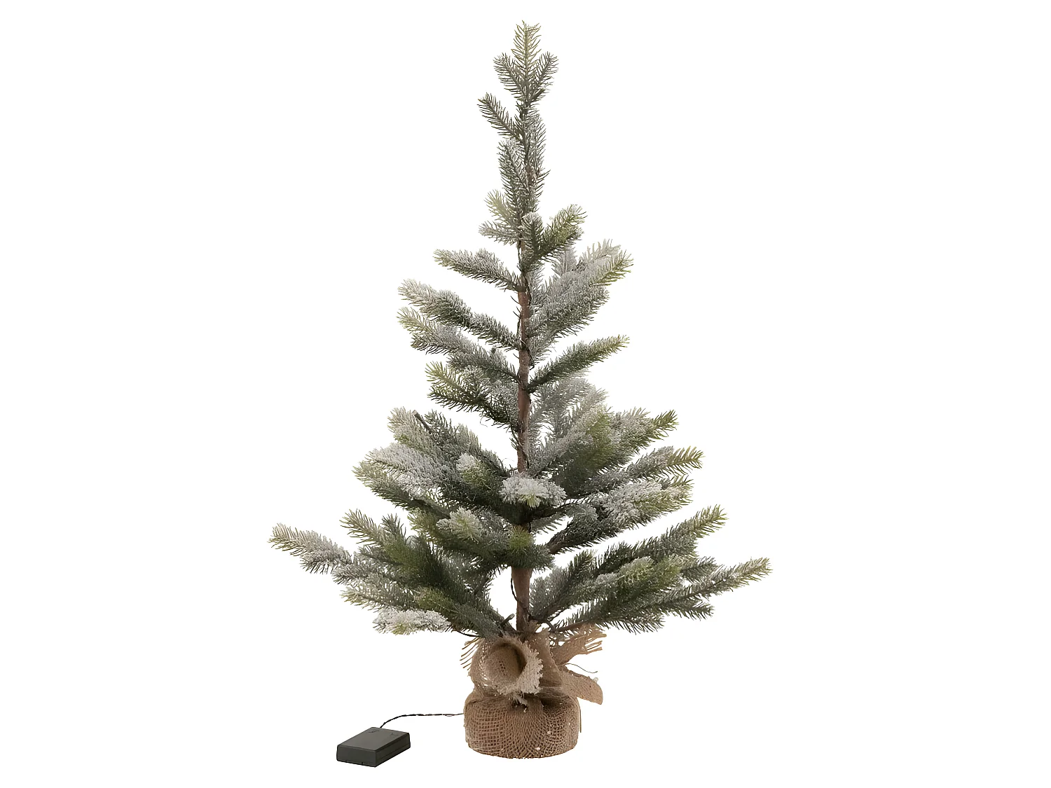 Albero di Natale innevato con luci a LED in plastica verde H81cm