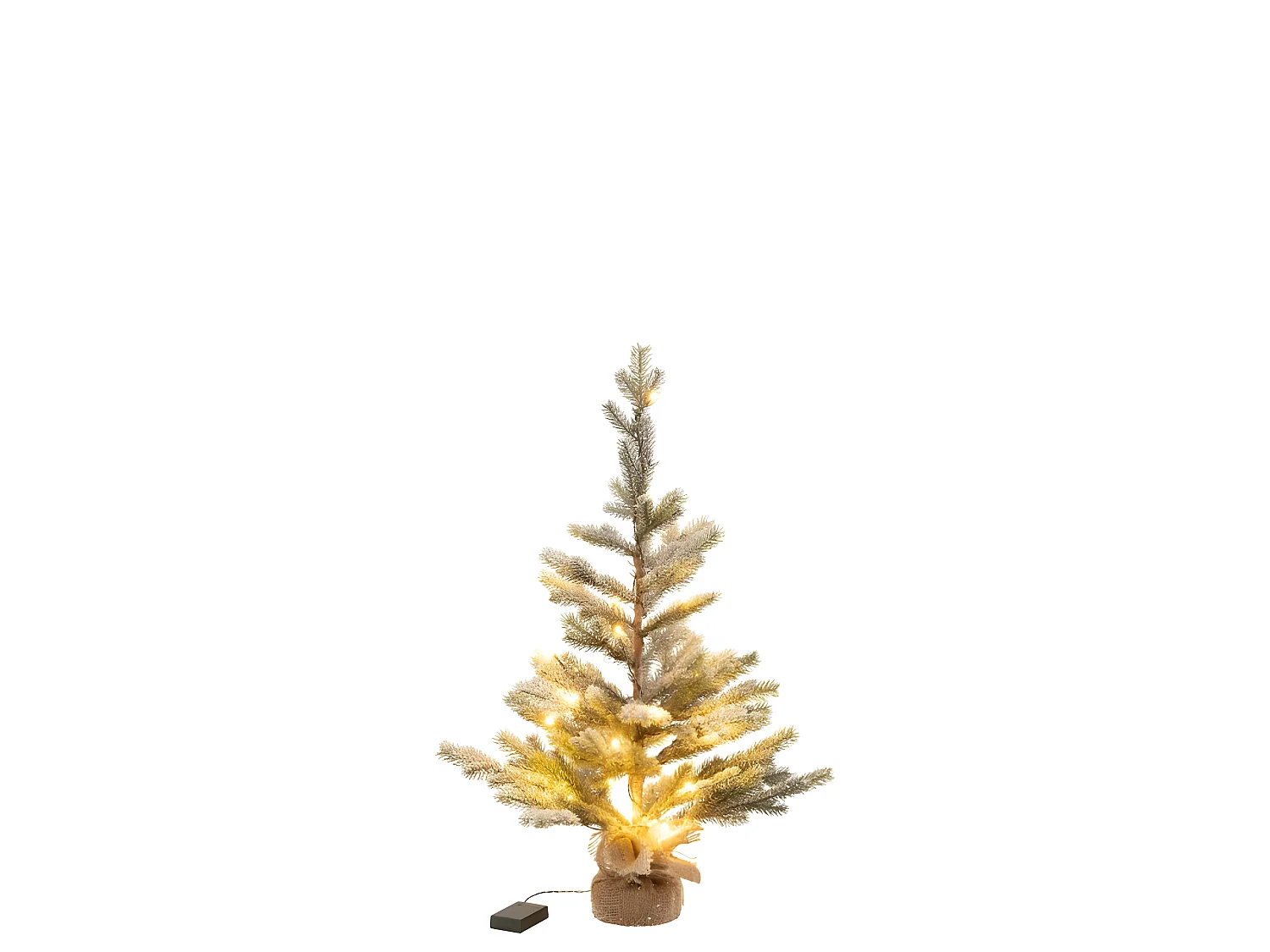 Albero di Natale innevato con luci a LED in plastica verde H81cm