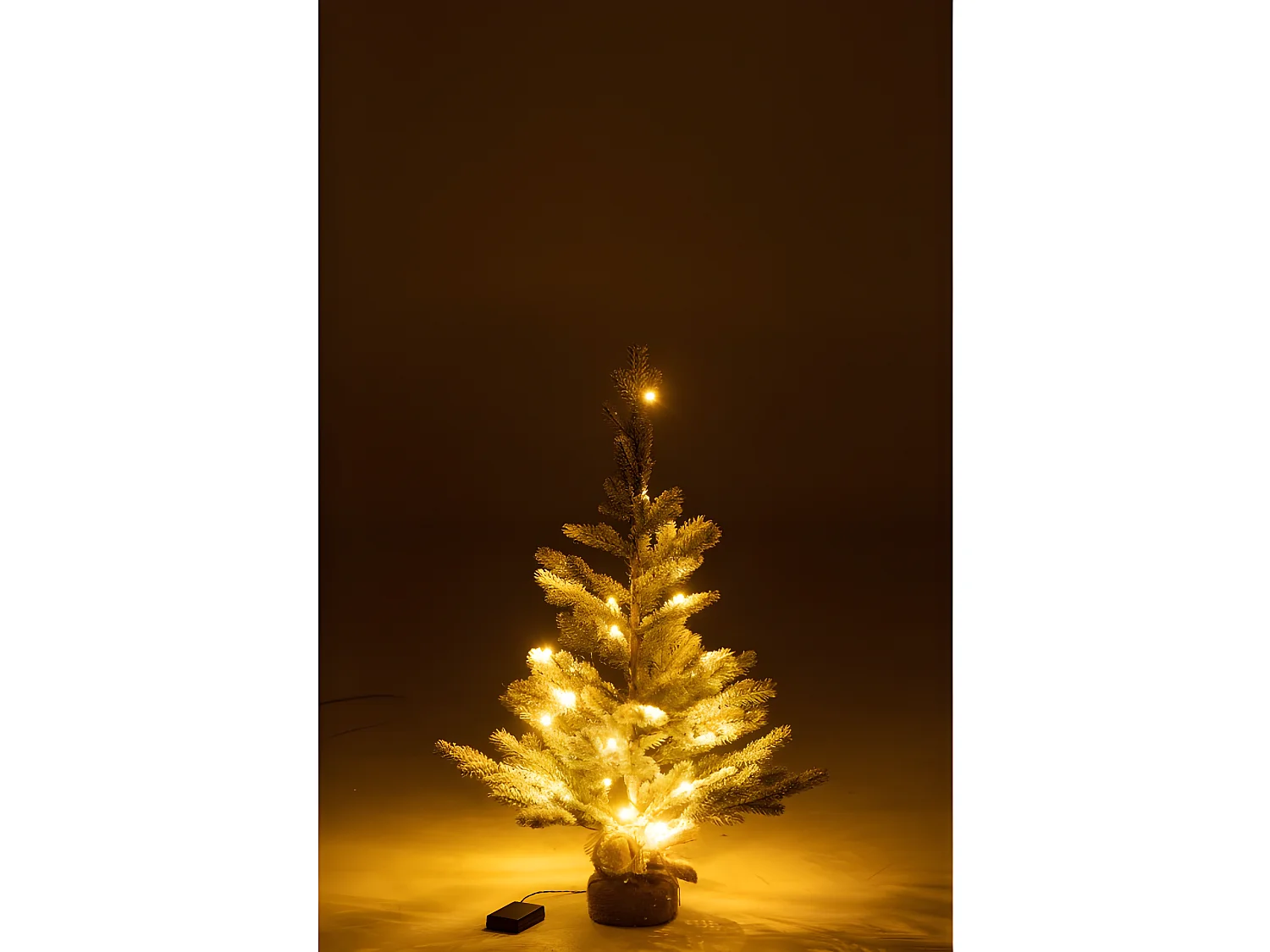Albero di Natale innevato con luci a LED in plastica verde H81cm