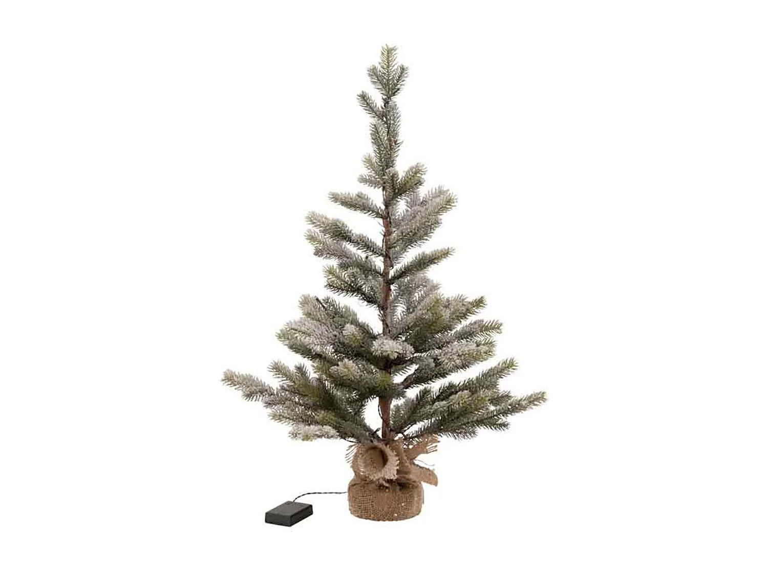 Albero di Natale innevato con luci a LED in plastica verde H81cm