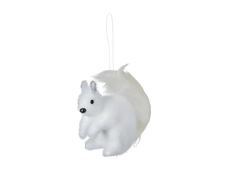 Sujet de Noël Écureuil "Polaire" 12cm Blanc