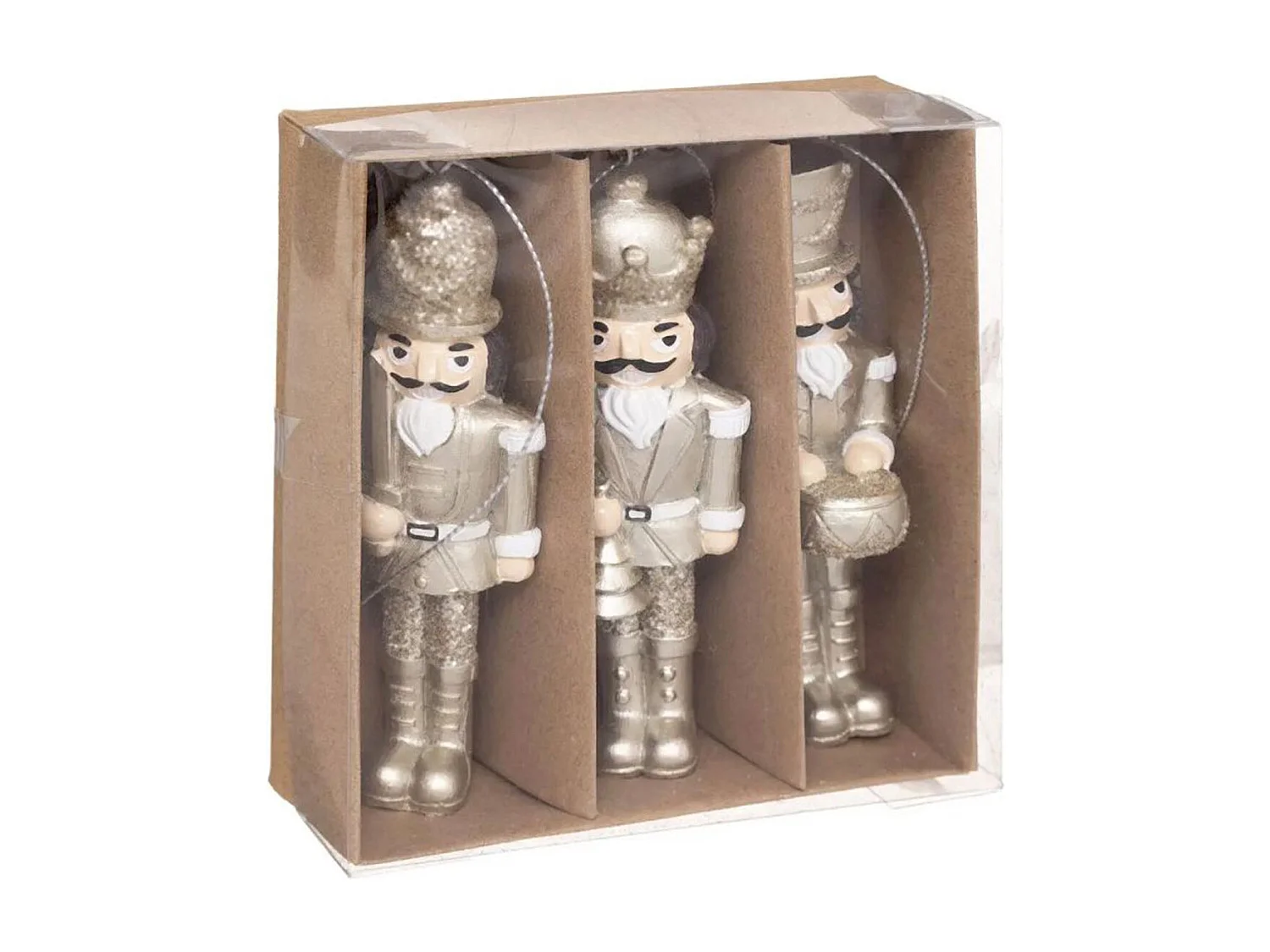 Lot de 3 Sujets de Noël "Casse Noisette" 10cm Or