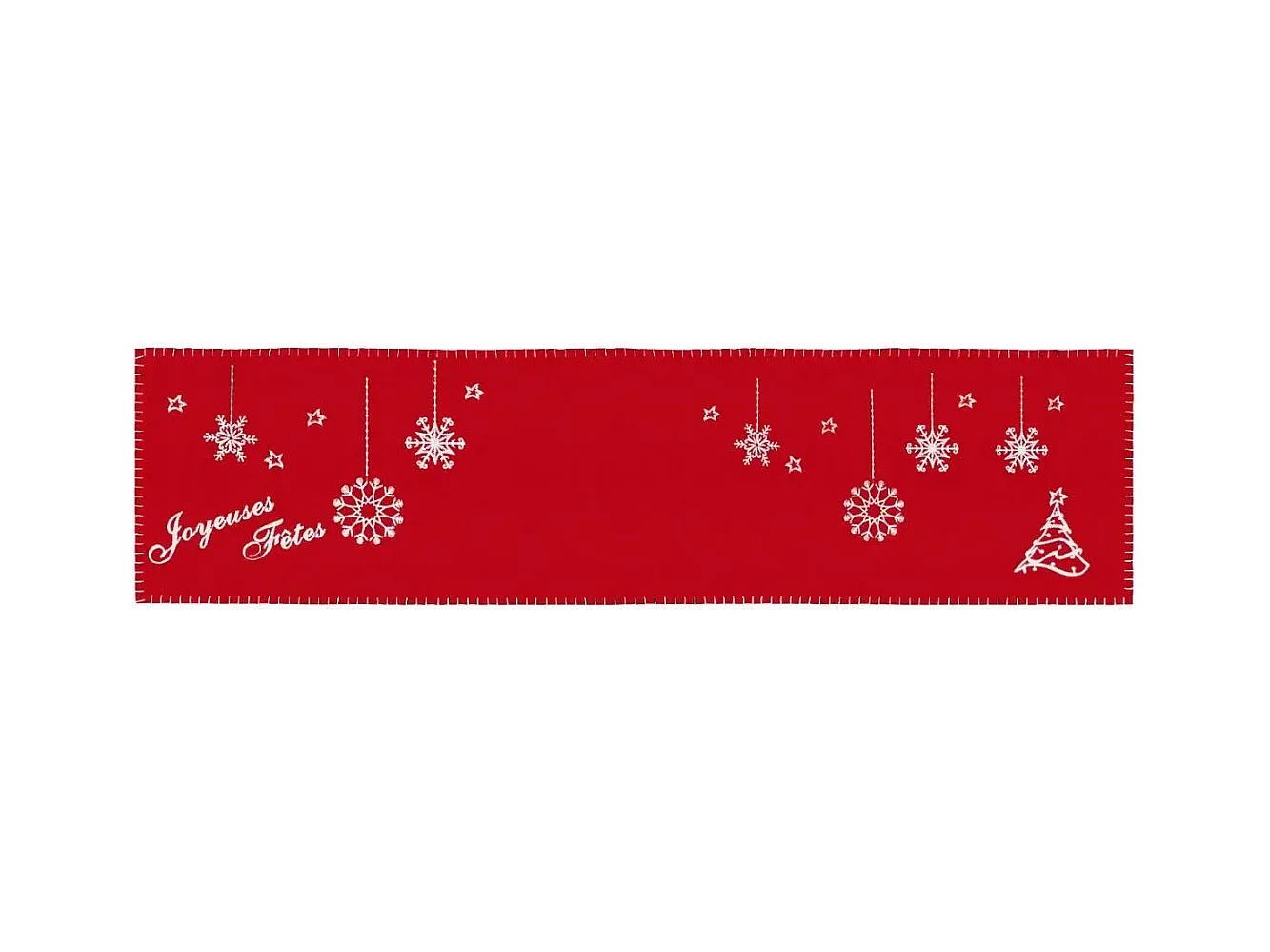 Chemin de Table Noël "Feutrine" 30x120cm Rouge