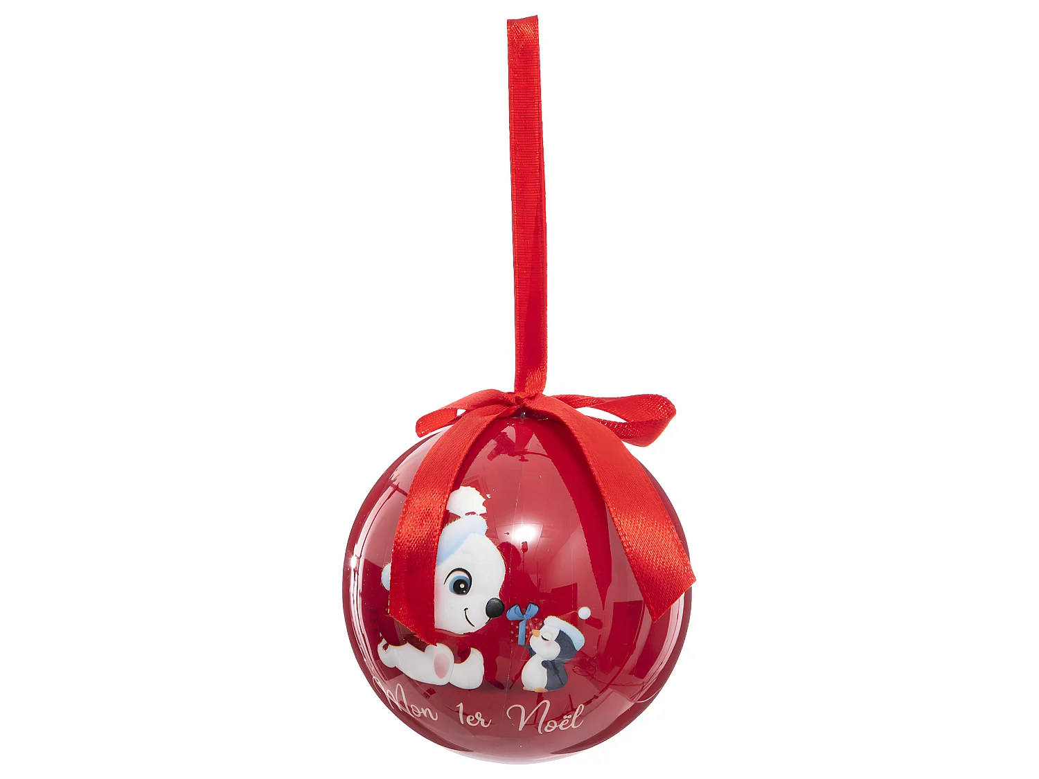 Lot de 3 Boules de Noël "Délice des Fêtes" 7cm Rouge