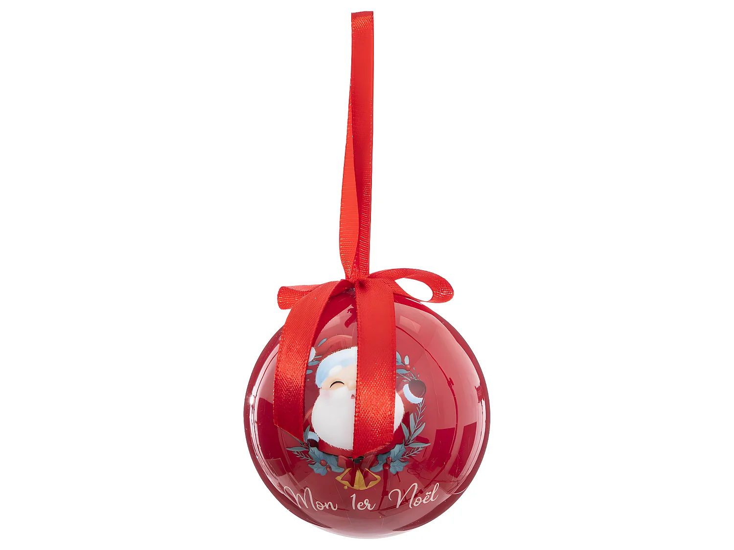 Lot de 3 Boules de Noël "Délice des Fêtes" 7cm Rouge