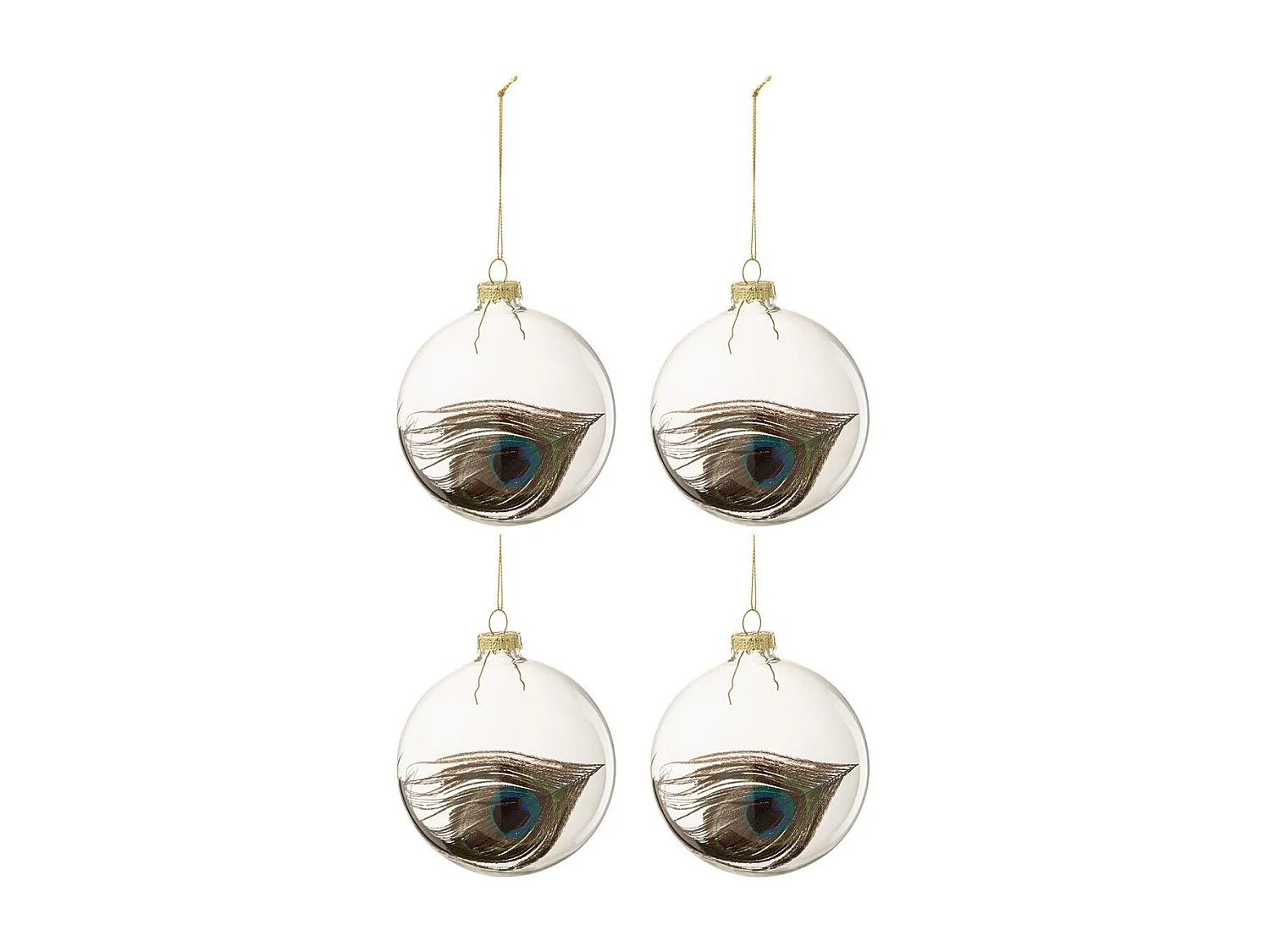 Scatola di 6 palline di Natale in vetro verde 10x10x10 cm