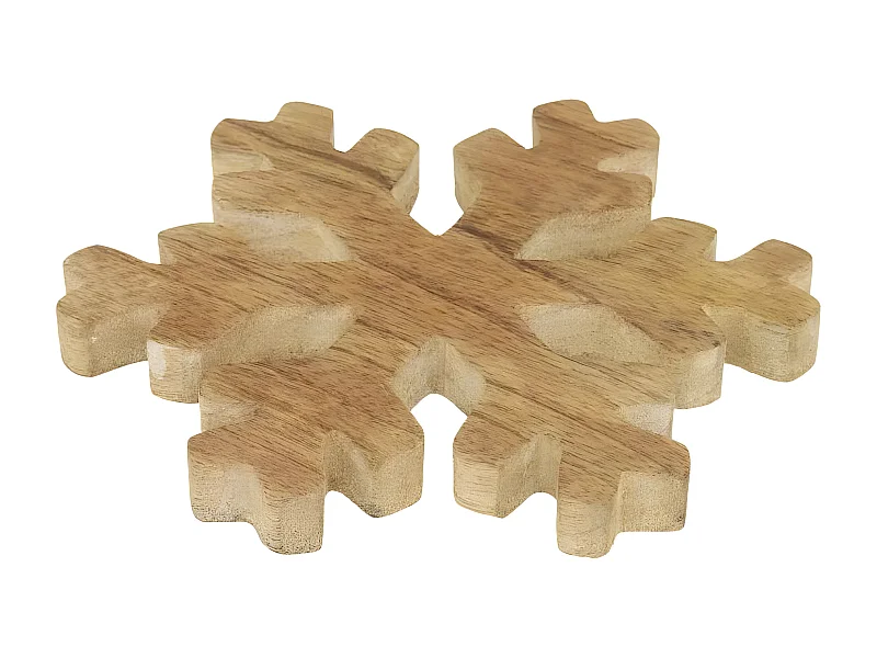 Dessous de Plat Flocon "Marron Glacé" 19cm Beige